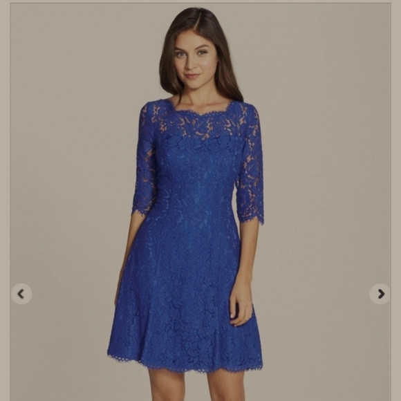 Almost Famous Dresses & Skirts - Almost Famous royal blue fit & flare lace dress sz sm *A1